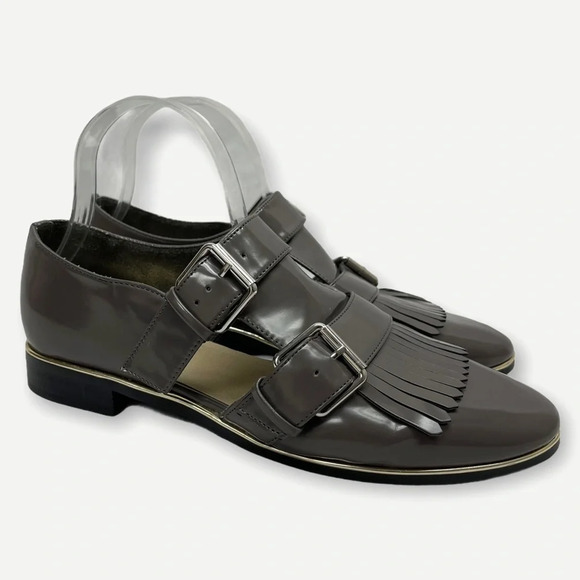 ASOS grey fringe‎ cutout buckle loafer 7 - Picture 1 of 10